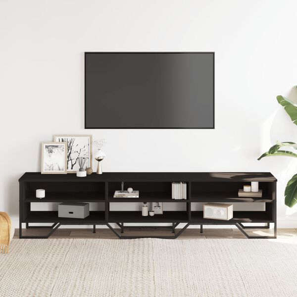 vidaXL Mobile Porta TV Nero 180x34x41 cm in Legno Multistrato