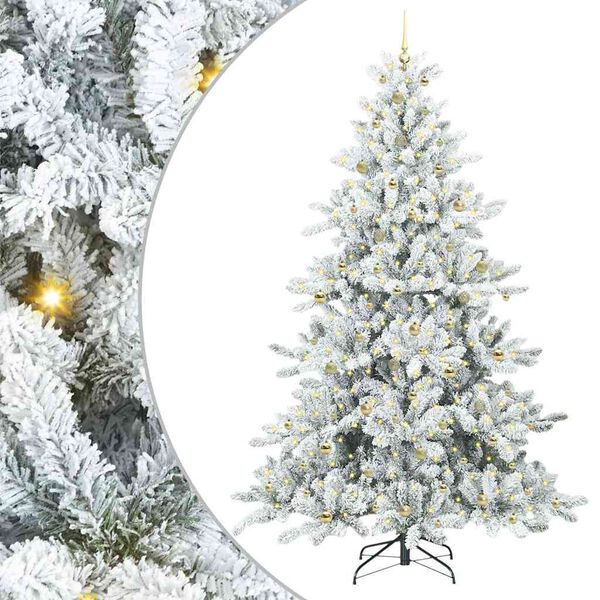 vidaXL Albero di Natale Artificiale con Rami Pieghevoli Bianco 240 cm