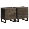 vidaXL Comodini 2pz Neri 40x33x46 cm in Legno Massello di Mango
