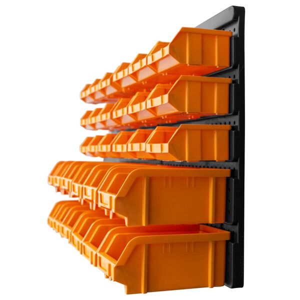 vidaXL Kit Contenitori 32 pz con Pannelli a Parete Giallo e Nero