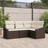 vidaXL Set Divano da Giardino 4 pcs Marrone e bianco polyrattan