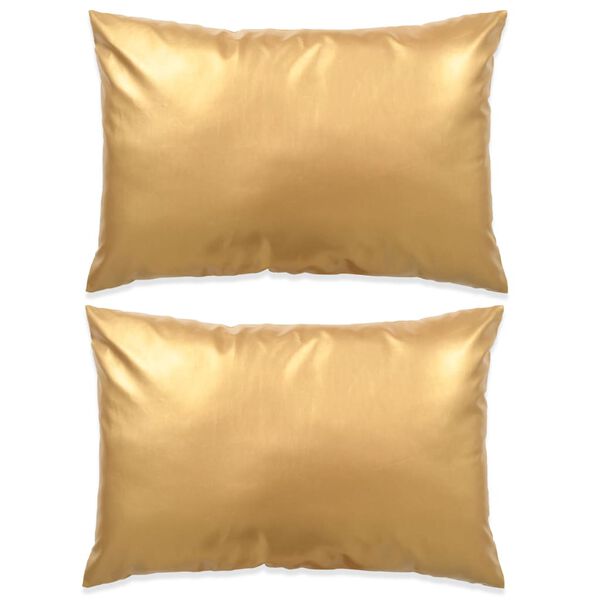 vidaXL Set di Cuscini 2 pz in PU 40x60 cm Oro