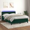 vidaXL Letto a Molle con Materasso e LED Verde Scuro 140x190cm Velluto