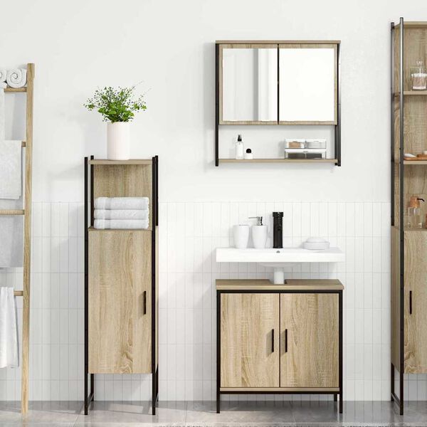 vidaXL Set di mobili per il bagno 3 pcs Marrone 60 x 30 x 60 cm