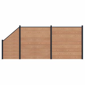 vidaXL Pannello di Recinzione 3 pcs WPC e Alluminio Marrone
