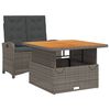 vidaXL Set da Pranzo da Giardino 2 pz con Cuscini in Polyrattan Grigio