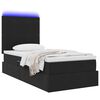 vidaXL Letto con contenitore e LED con led Nero 90 x 200 cm Velluto