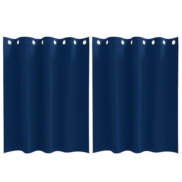 vidaXL Tende Blackout con Anelli 2 pcs Blu Scuro 140 x 140 cm
