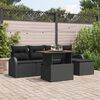 vidaXL Set Divano da Giardino con archiviazione 6 pcs Nero Poly Rattan