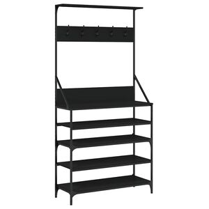 vidaXL Appendiabiti con Porta Scarpe Nero 90x34x184 cm