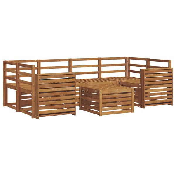 vidaXL Set divani 7 pcs Naturale Legno di Acacia Massello