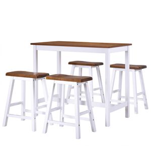 vidaXL Set Tavolo da Bar e Sgabelli 5 pz in Legno Massello