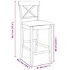 vidaXL Sgabelli da Bar con Cuscini 2 pz Bianco Legno Massello di Hevea
