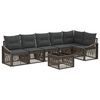 vidaXL Set Divano da Giardino 7 pz Grigio polyrattan