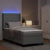vidaXL Letto a Sorgente LED Grigio chiaro 90 x 190 cm Tessuto