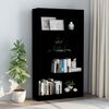 vidaXL Libreria 4 Ripiani Nero Lucido 80x24x142 cm Legno Multistrato