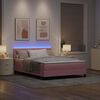 vidaXL Letto a Sorgente LED con materasso Rosa 140 x 190 cm Velluto