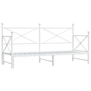 vidaXL Divano Letto Estraibile senza Materasso Bianco 75x190cm Acciaio
