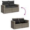 vidaXL Set Divano da Giardino 8pz con Cuscini Grigio Polyrattan Acacia