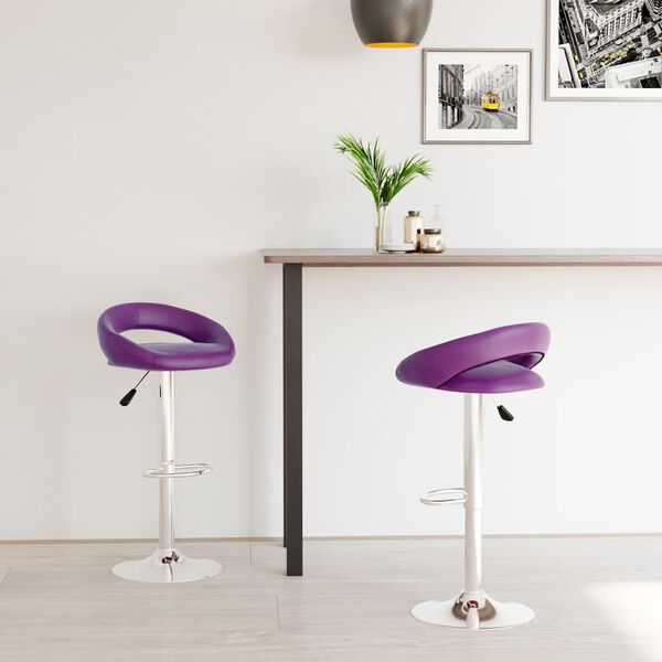 vidaXL Sgabelli da Bar 2 pz Viola in Similpelle