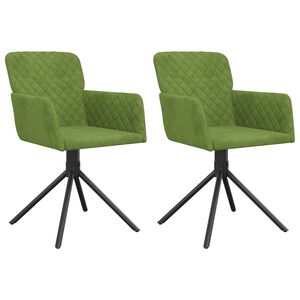 vidaXL Sedie da Pranzo Girevoli 2 pz Verde Chiaro in Velluto