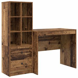 vidaXL Scrivania Legno vecchio 135,5 x 50 x 127 cm 2 pz