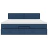 vidaXL Struttura Letto Pouf con Materasso Blu 160x200 cm in Tessuto
