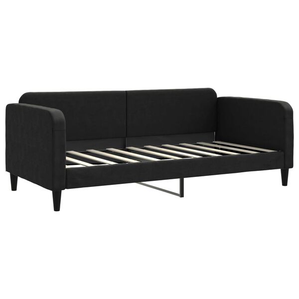 vidaXL Divano Letto con Materasso Nero 90x190 cm in Tessuto