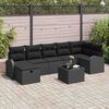 vidaXL Set Divano da Giardino con cuscino 8 pcs Nero Poly Rattan