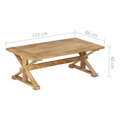 vidaXL Tavolino da Salotto 110x60x40 cm in Legno Massello di Mango
