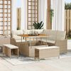 vidaXL Set Divano da Giardino con cuscino 8 pcs Beige e Crema