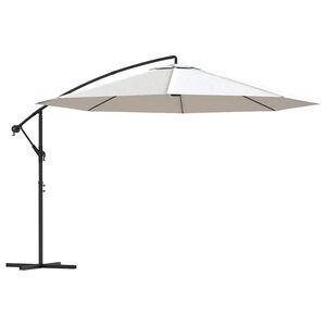 vidaXL vidaXL Ombrellone a Sbalzo da Giardino 3,5 m Bianco Sabbia