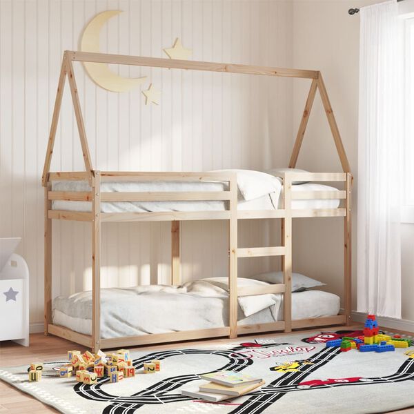 vidaXL Letto a Castello senza Materasso 90x190 cm Legno di Pino