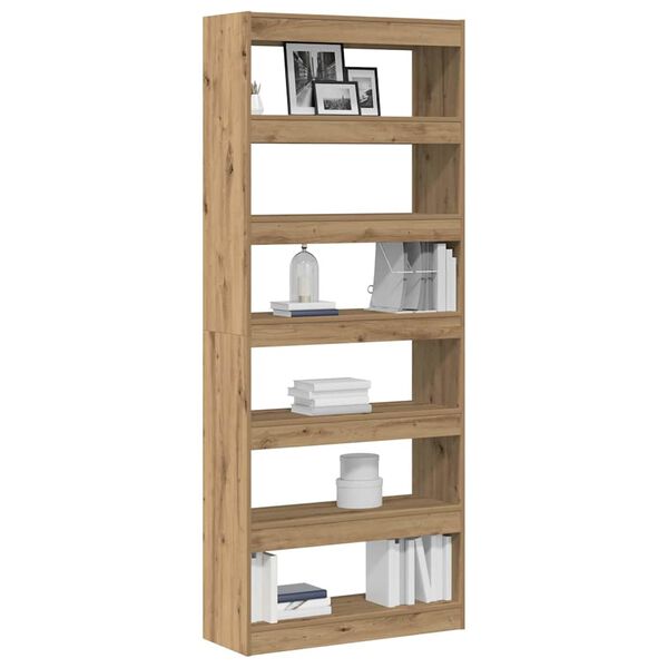 vidaXL Armadio per Libri Rovere artigianale 80 x 30 x 198 cm