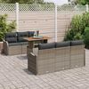 vidaXL Set Divano da Giardino 7 pcs Grigio Poly Rattan