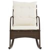 vidaXL Sedia a Dondolo da Giardino con Cuscini in Polyrattan Marrone