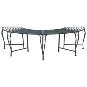 vidaXL Panchina per Alberi 4-Numero di posti 160 x 80 x 44 cm Acciaio