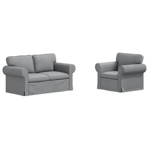 vidaXL Set di divani 2 pz Grigio chiaro Tessuto