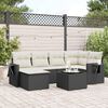 vidaXL Set Divani da Giardino con Cuscini 7pz Nero Polyrattan