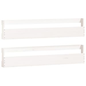 vidaXL Scarpiere a Parete 2pz Bianco 110x9x23cm Legno Massello di Pino