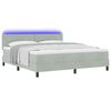 vidaXL Letto a Sorgente LED Grigio chiaro 180 x 200 cm Velluto