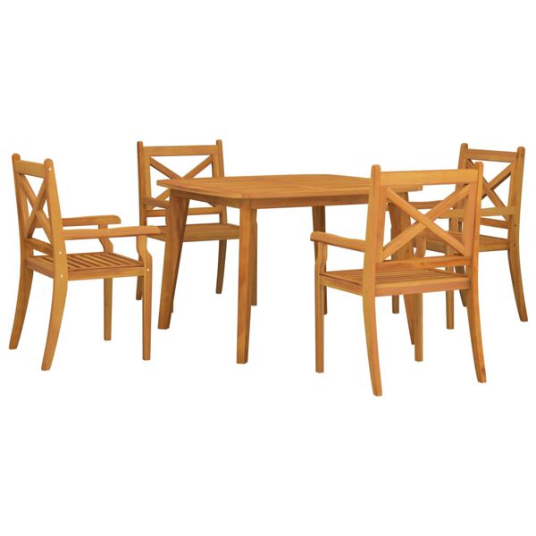 vidaXL Set Mobili da Pranzo per Giardino 5 pz Legno Massello di Acacia