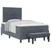 vidaXL Letto a molle con testiera Grigio scuro 200 x 120 cm Velluto