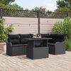 vidaXL Set Divano da Giardino con cuscino 6 pcs Nero Poly Rattan