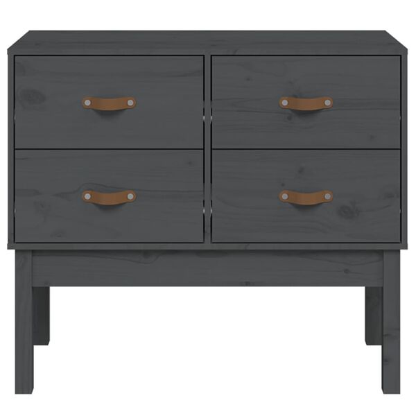 vidaXL Mobile Consolle Grigia 90x40x78 cm in Legno Massello di Pino