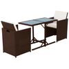 vidaXL Set da Bistrot 3 pz con Cuscini in Polyrattan Marrone