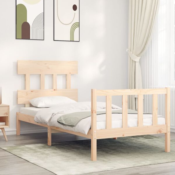 vidaXL Giroletto senza Materasso 90x200 cm in Legno Massello di Pino