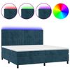 vidaXL Letto a Molle con Materasso e LED Blu Scuro 200x200 cm