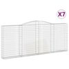 vidaXL Cesti Gabbioni ad Arco 7 pz 400x30x160/180 cm Ferro Zincato