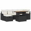 vidaXL Set Divano da Giardino 7 pcs Nero polyrattan